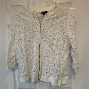 White Lace Bomber Jacket